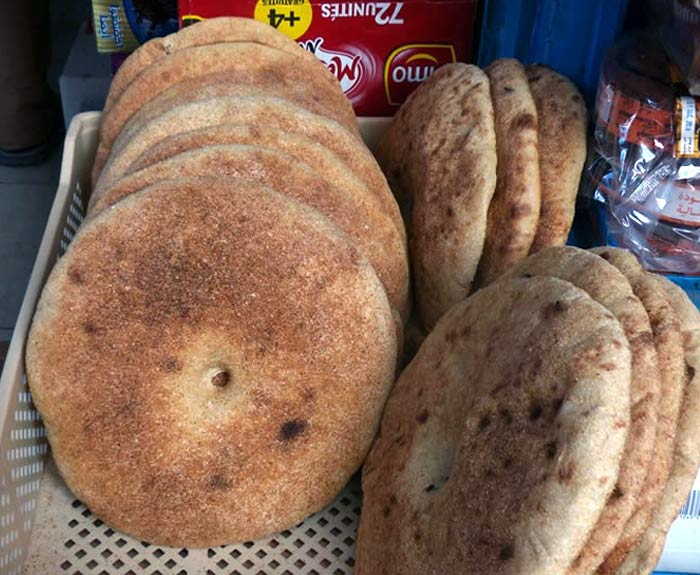 Moroccan bread just out of the oven.