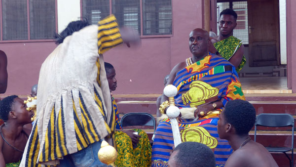 The priest dancing before the king. 