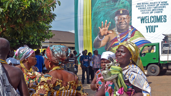 Political signage at the Millet Festival in Ghana. 
