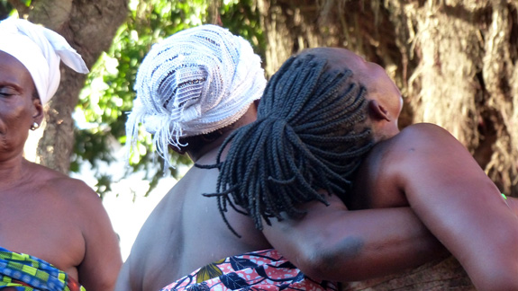 The Drummers preparing for the Voodoo service.