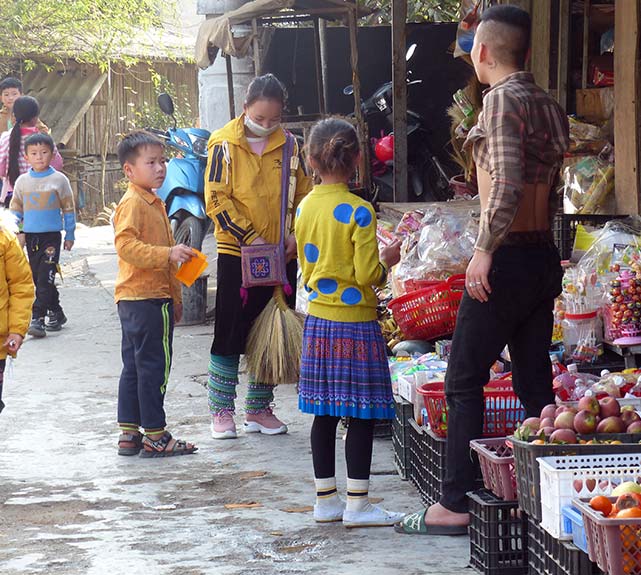 In a market area in Viet Nam