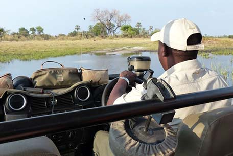 Robin driving the safari jeep. 