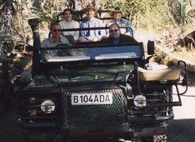 Guests in jeep ready for Safari drive with Robin in 1997.