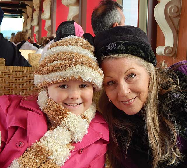 Grandmother and granddaughter on cruise