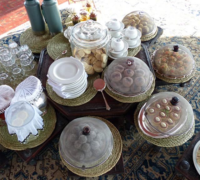 Ready for afternoon tea with platters of special treats.