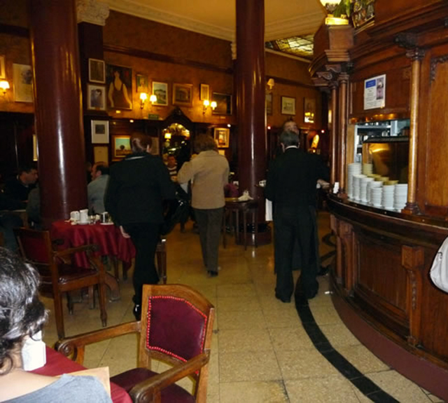 Elegant restaurant foyer.