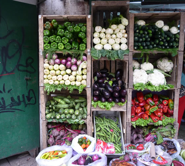 Open air produce shop.