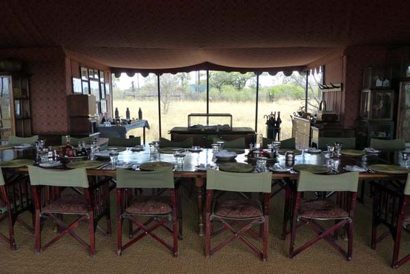 Dining table at Jack's Camp.