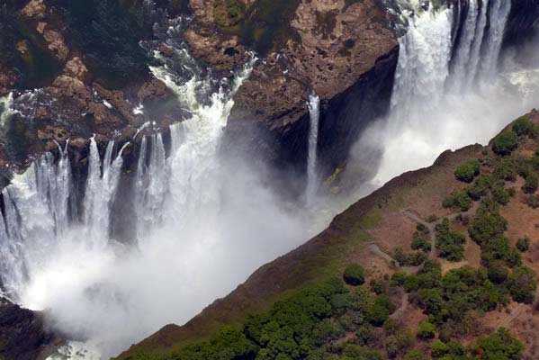 A bird's eye view of Victoria Falls.