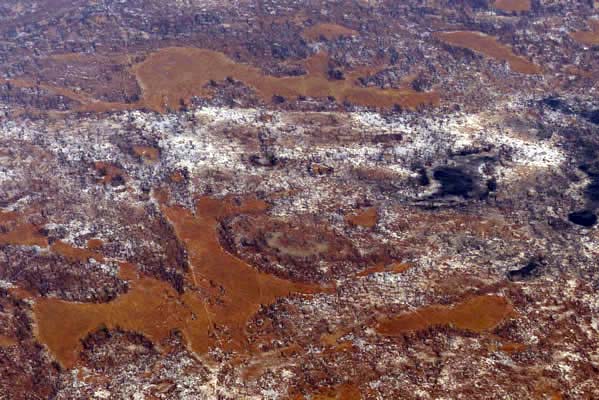 Aerial view of Savuti Camp.