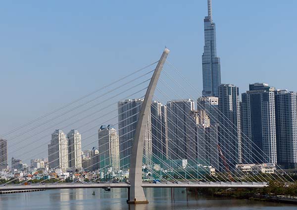 Ho Chi Minh City's modern skyline.